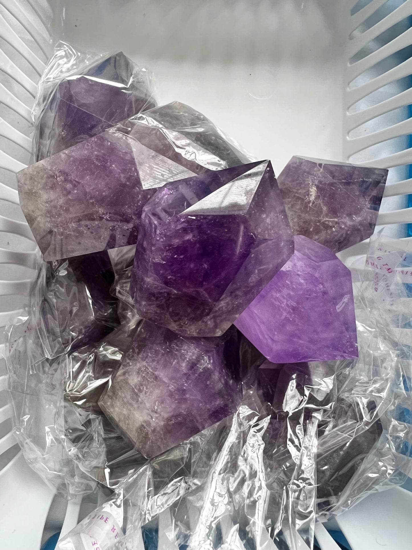 Polished crystals- purple fluorite