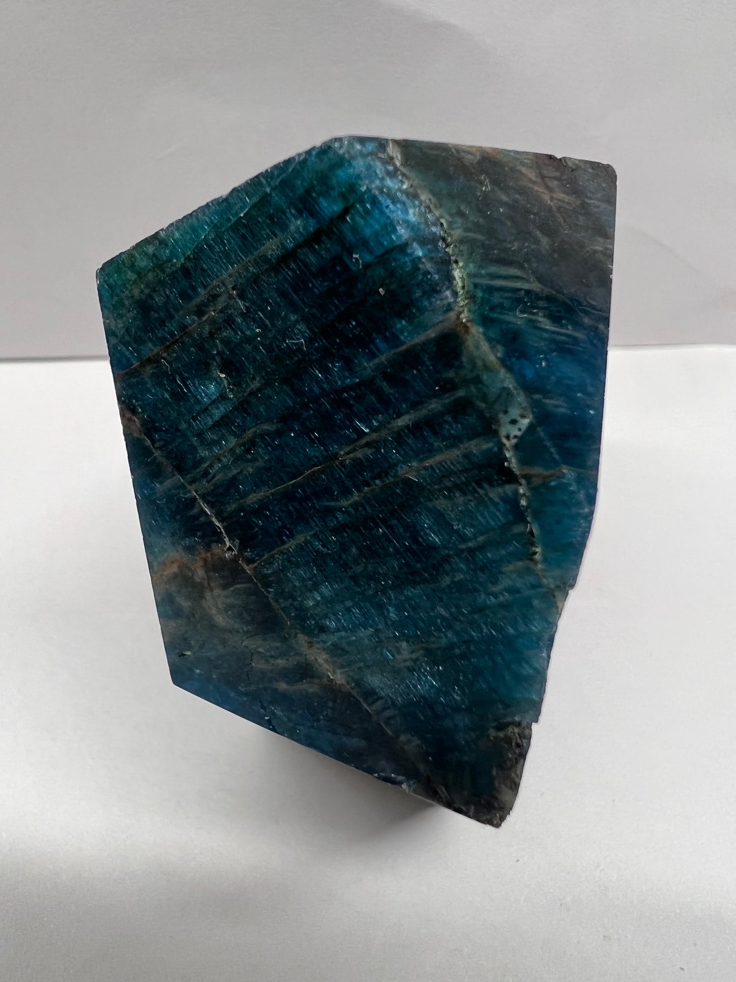 Polished-blue apatite