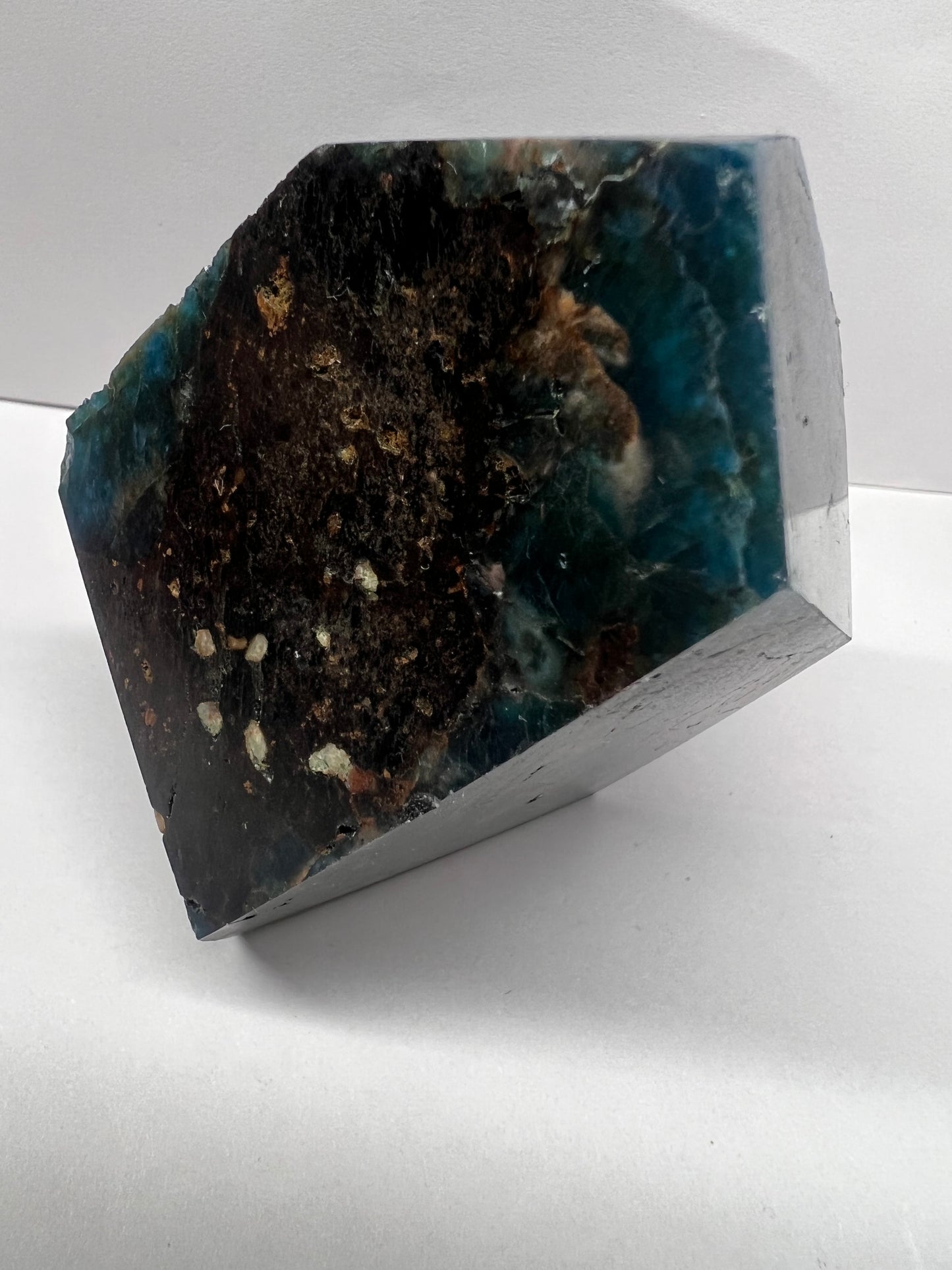 Polished-blue apatite